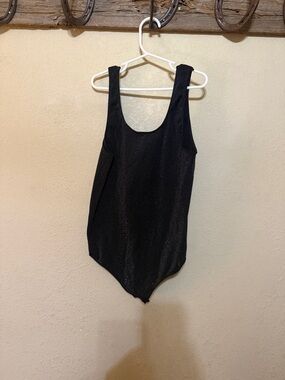 Sofia by Sofia Vergara Black Metallic Sparkle Bodysuit